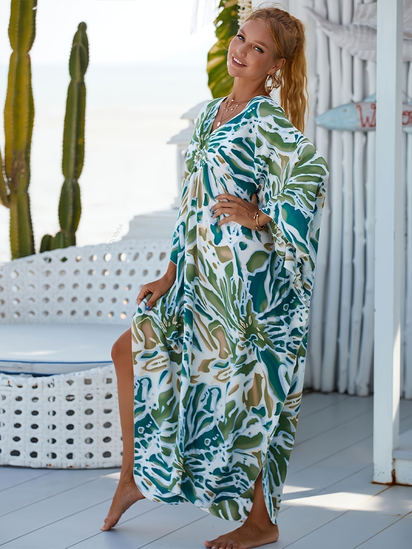 Alessandra - Tropical Bamboo Dress