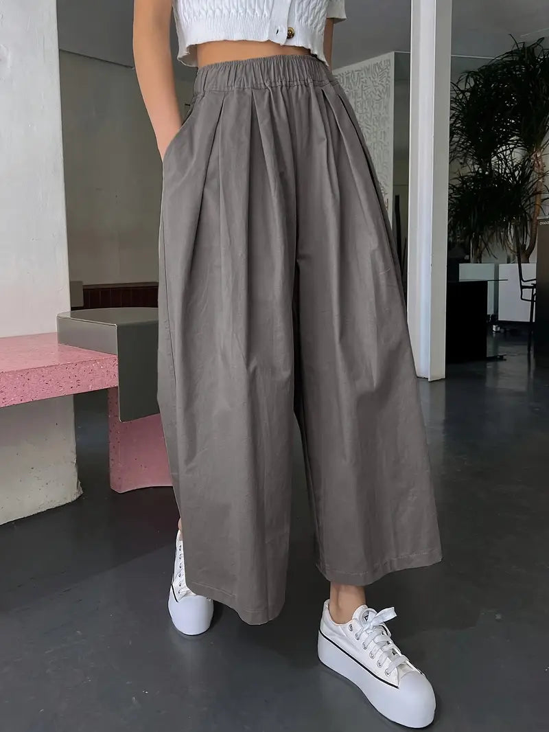 Grey long maxi skirt pockets pleated skirts