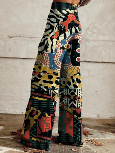 Julia - Eclectic art wide-leg trousers