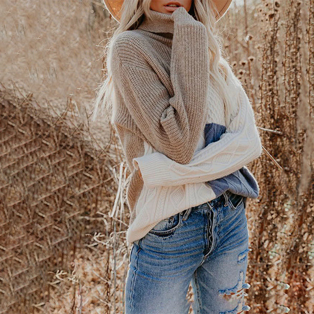 ÉLODIE | Contrasting Turtleneck Sweater