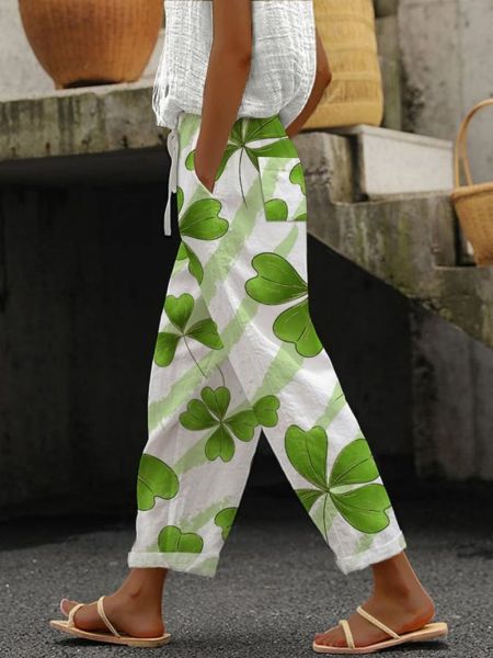 Zoe - Summer Trousers With Floral Pattern