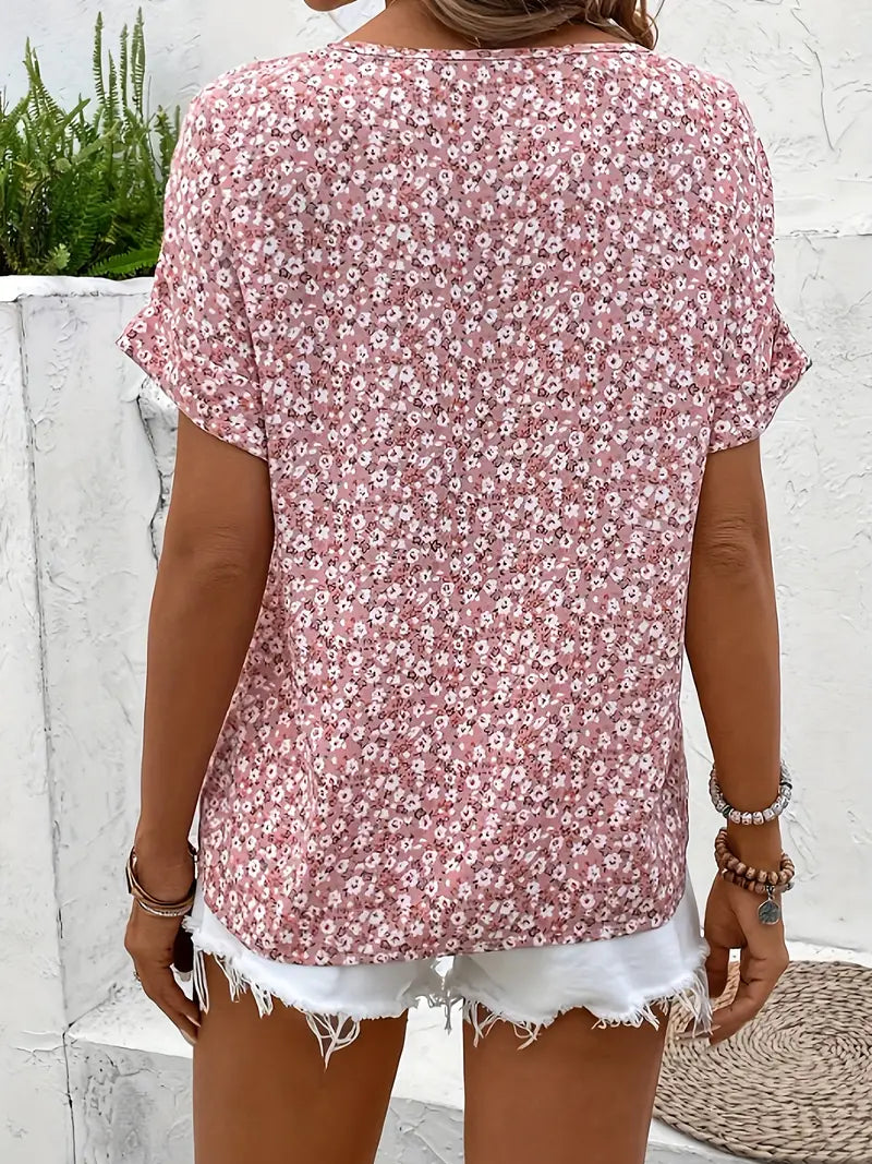 CHARIS - Floral Button-Up Blouse