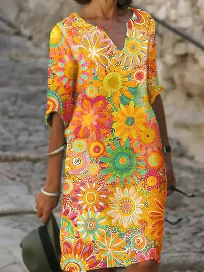 Beth Colourful Floral Dress