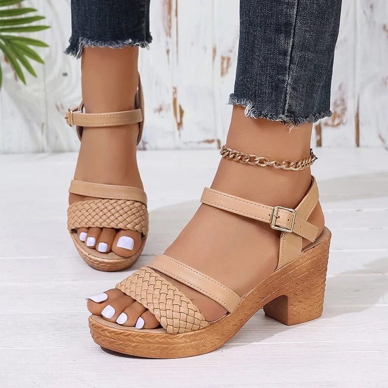 Shira - Woven Platform Sandals