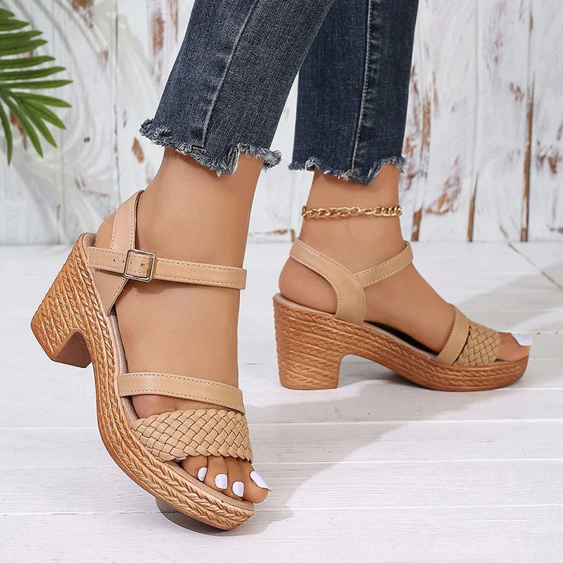 Shira - Woven Platform Sandals