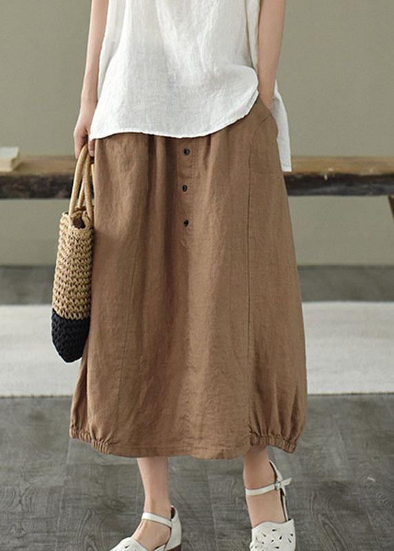 Simple Mulberry Retro Patchwork Pockets Summer Skirt