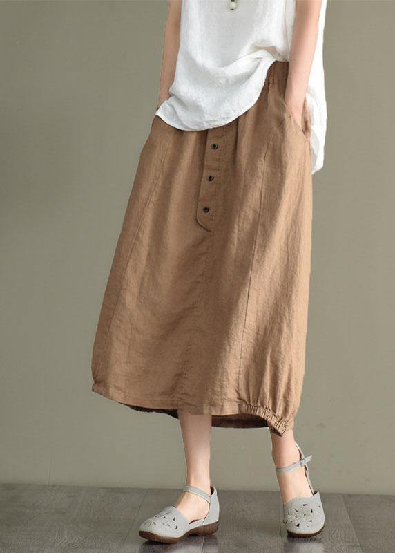 Simple Mulberry Retro Patchwork Pockets Summer Skirt