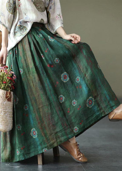 Bohemian Black flower Elastic Waist Print Skirts Summer