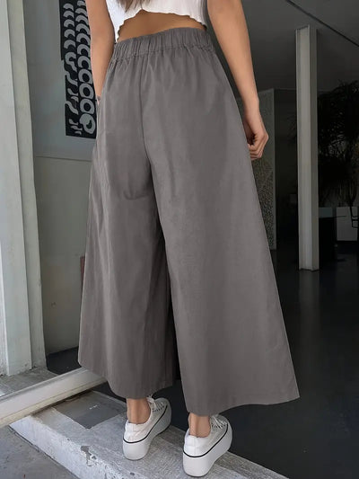 Grey long maxi skirt pockets pleated skirts