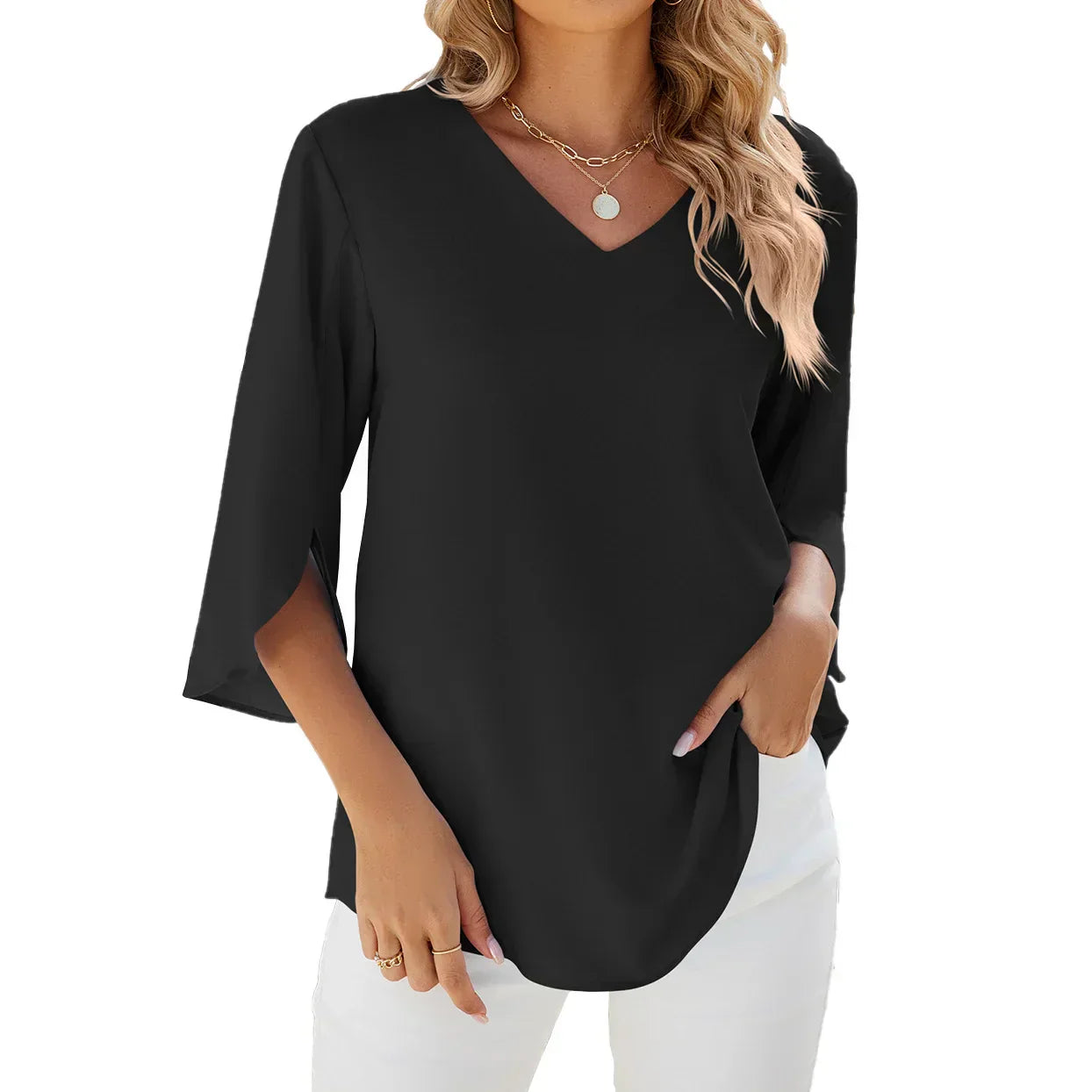 CARA - V-Neck Blouse